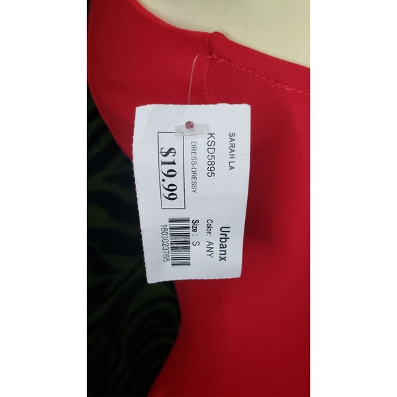 Mini red low cut lace up back skater dress - Picture 7 of 7